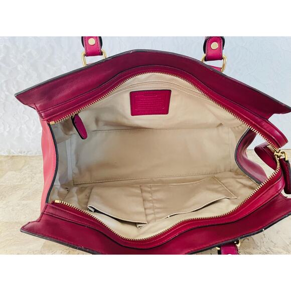 Coach Chelsea Legacy Dark raspberry leather satchel carryall 25359 Shoulder bag - Picture 9 of 10